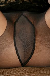 Up Close Panyhose Covered Milf Pussy