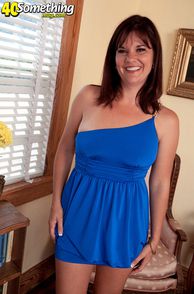 Blue Dress On A Sweet Milf